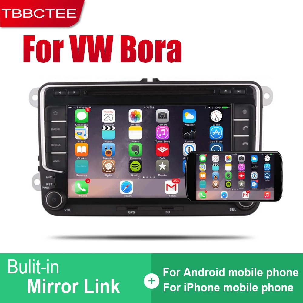 Android Car DVD GPS Navi for Volkswagen VW Bora 2005~2018 player Navigation WiFi Bluetooth Mulitmedia system audio stereo | Автомобили и
