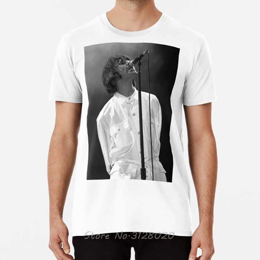 Футболка с принтом Лиама Галлагера Хлопковая мужская футболка в стиле 90-х