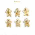 Рождественские мраморные Имбирные пряники для мужчин, акриловые аксессуары для самостоятельного изготовления сережек, ожерелий, украшений, бижутерии (10 шт.лот)