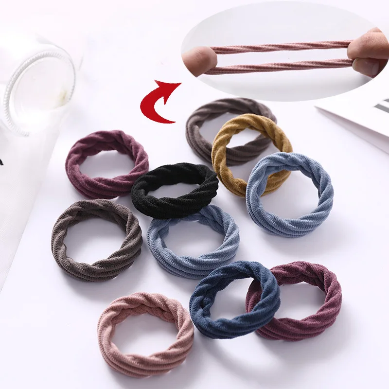 

20Pcs/Bag High Elastic Rubber Band girls Ponytail Seamless Thick Hair Band Tie Hair Simple Fashion Hair Accessories Headdress