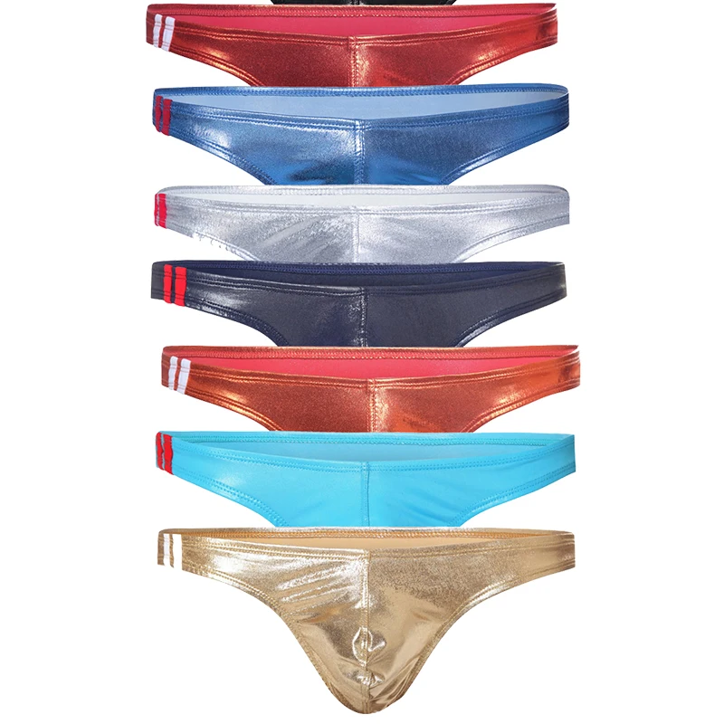 

4PCS Sexy Mens Briefs Faux Leather Men Underwear Underpants Low-Waist Male Gay Panties Nightwear Jockstrap Men Underwear Sexy