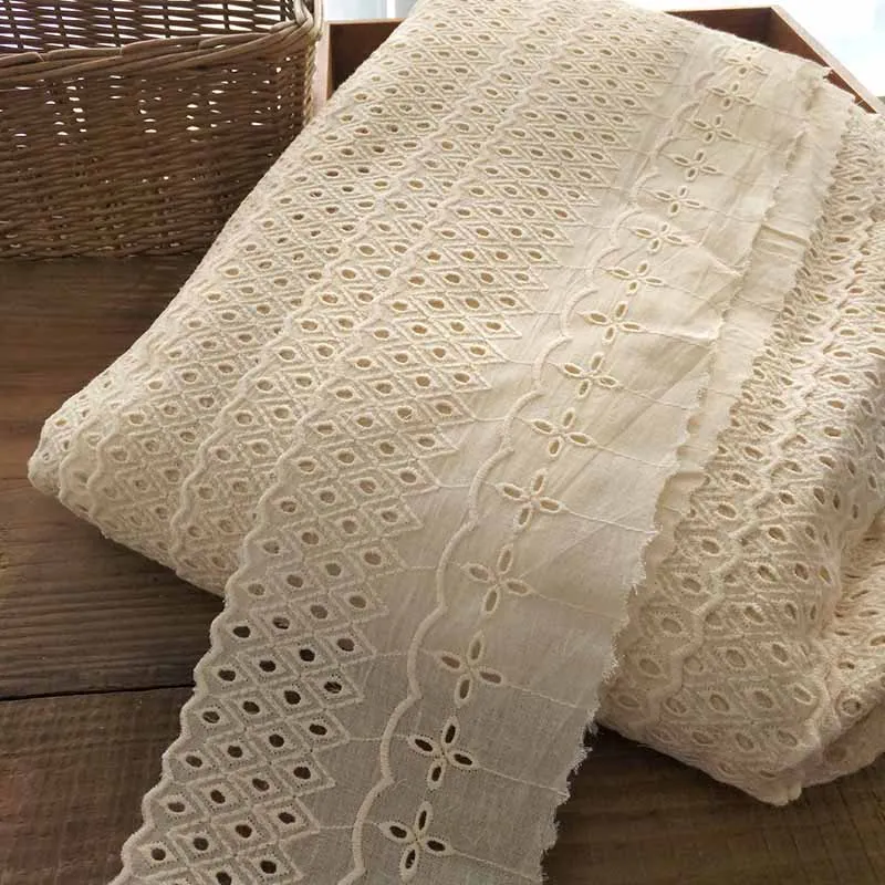11 см 3 м/лот бежевая вышитая кружевная ткань с вырезами в форме сетки занавеска