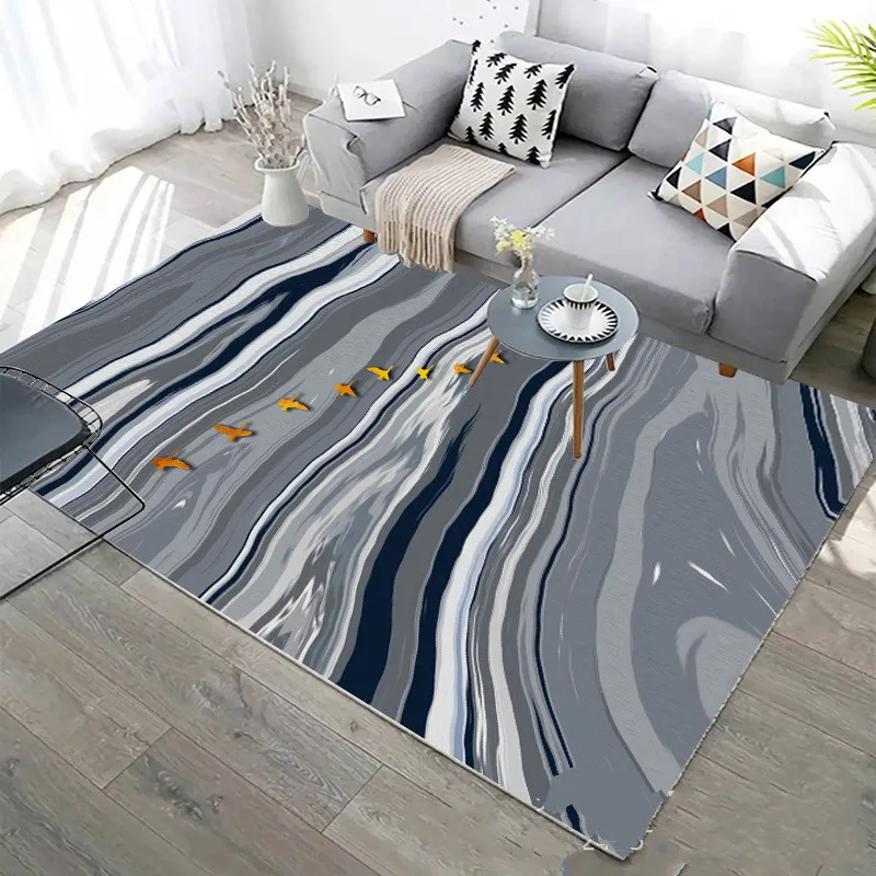 

KC Nordic Minimalist Striped Carpet Home Living Room Carpet Children Crawl Nordic Carpet Illusion Rug Door Mat Floor