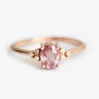 girls charming fashion rose gold rings female romantic valentines gift classical cubic wedding crystal zircon rings for women