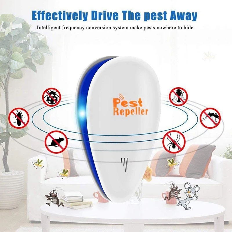 

6Pcs Ultrasonic Pest Repeller, Mouse Snake Mosquito Roach Repellent for Children and Pets' Safe US Plugs