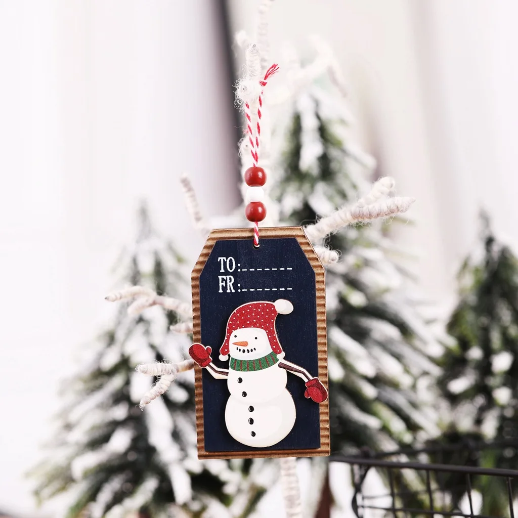 1 шт Дерево доска напоминаний для рождественой елки из натурального дерева