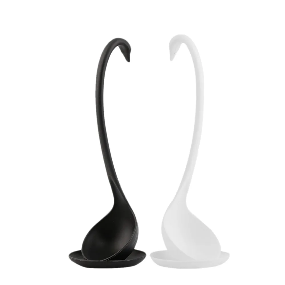 

2017 Swan Ladle Spoons Unique Swan Shaped Ladle Special Swan Spoons Useful Kitchen Cooking Tool Plastic Ladle Home Table Decor
