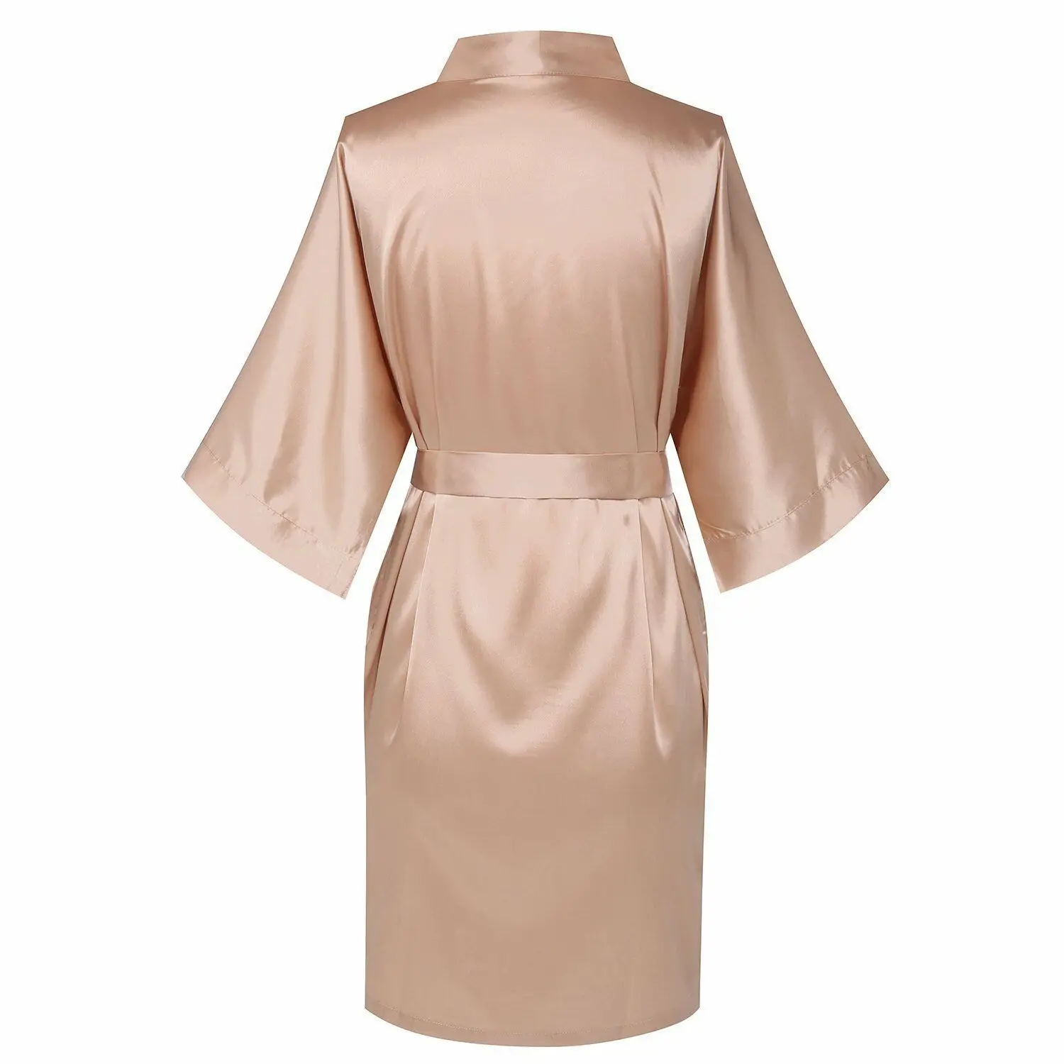 rose gold Шёлковый банный халат, Короткая атласная одежда, женская одежда для сна, халат для невесты, подружек невесты, халаты размера плюс, Популярные - Цвет: rose gold