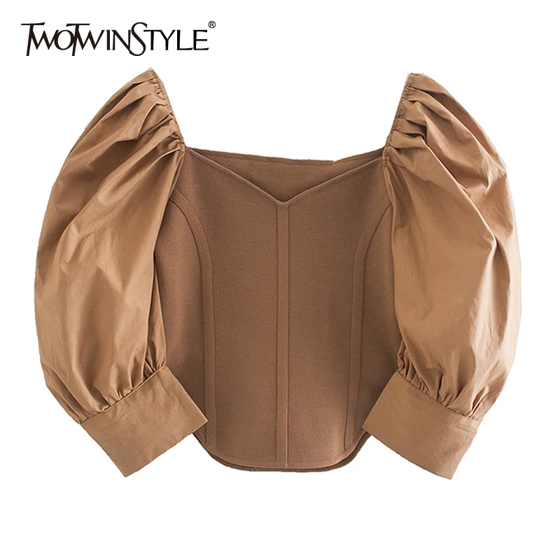 Женская Винтажная Футболка TWOTWINSTYLE Повседневная футболка большого размера с