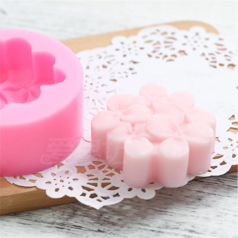 Силиконовая форма сделай сам для мыла с одним отверстием цветок вишни гортензии |