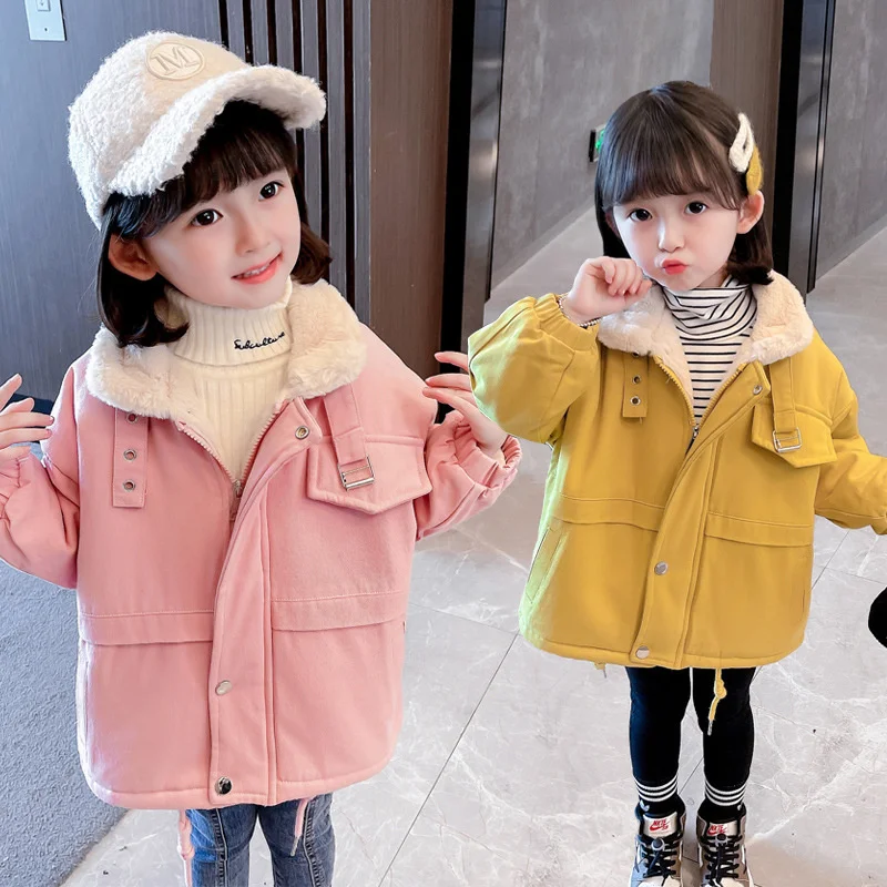 

Girls Baby's Kids Coat Jacket Outwear 2022 Cheap Thicken Spring Autumn Cotton Teenagers Tracksuits High Quality Overcoat Childre