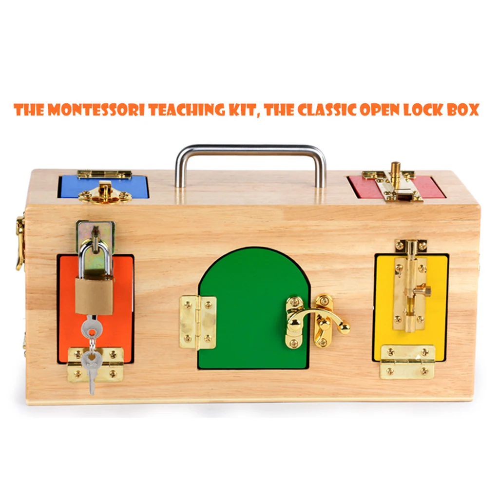 

Montessori Wooden Lock Box Early Educational Preschool Kindergarten Gift