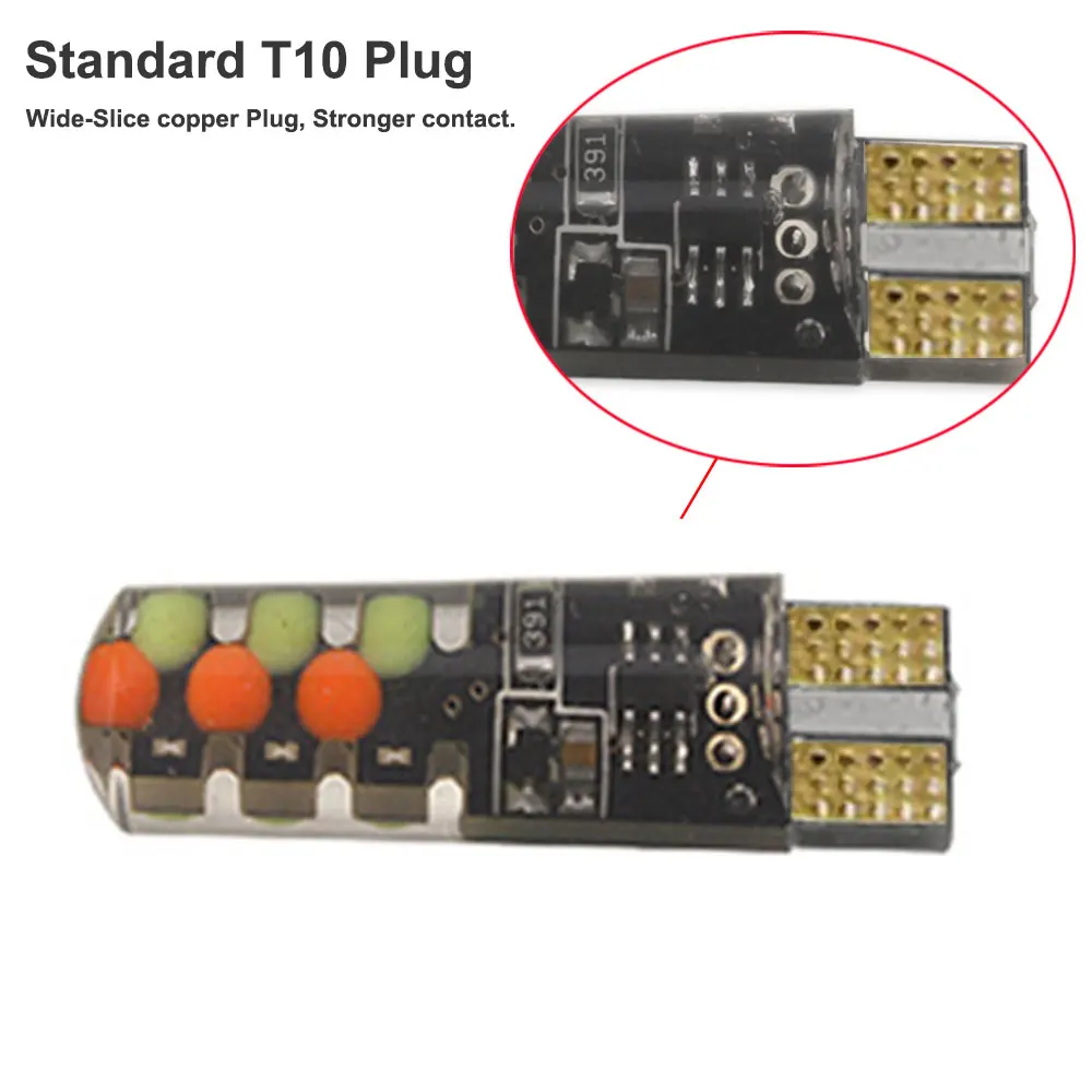 2шт T10 RGB светодиодный лампы с пультом дистанционного управления мигающий W5W