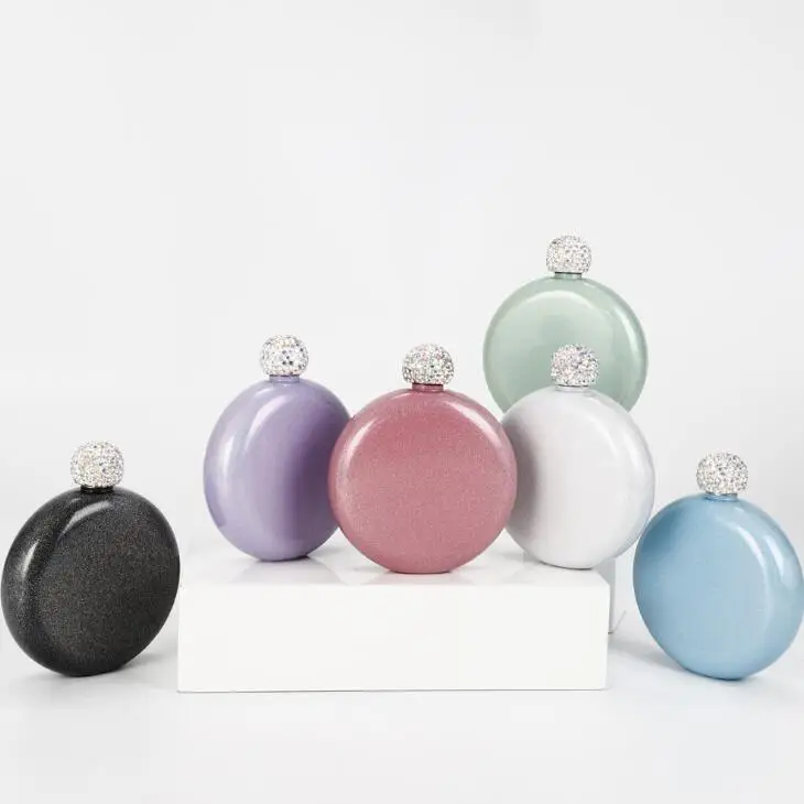 304 нержавеющая сталь фляга роскошный круглый винный горшок со стразами крышка