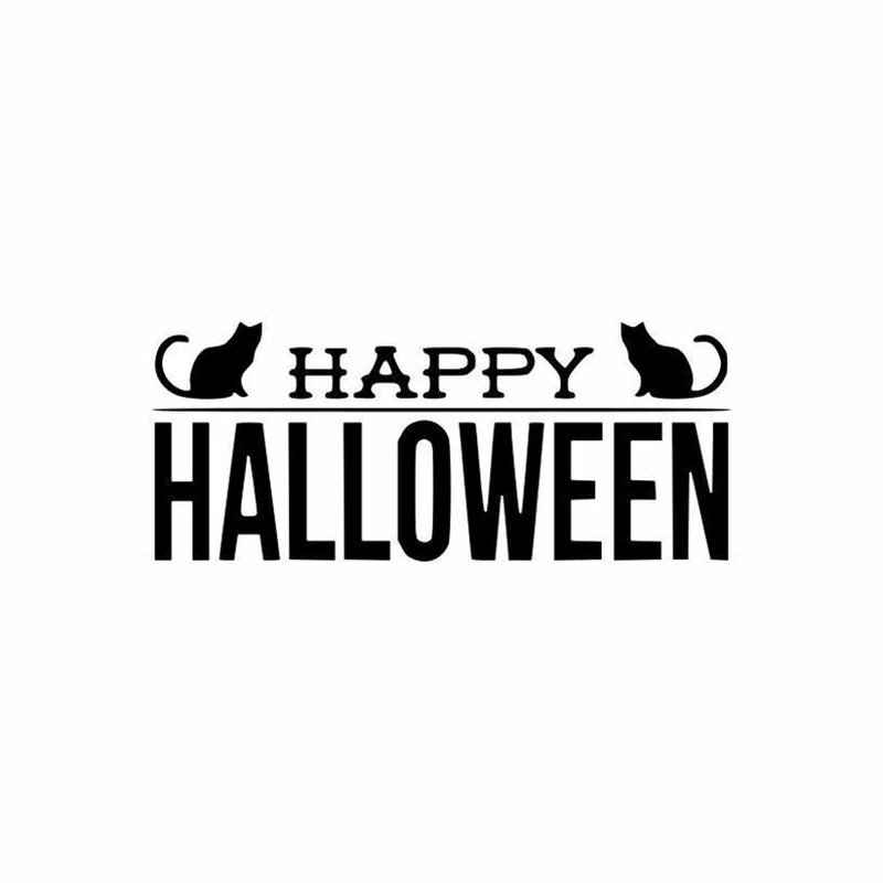 

Black/Sliver Happy Halloween Sticker Decal For Car waterproof Sticker Decals Car Styling Accessories Window Decor S1066