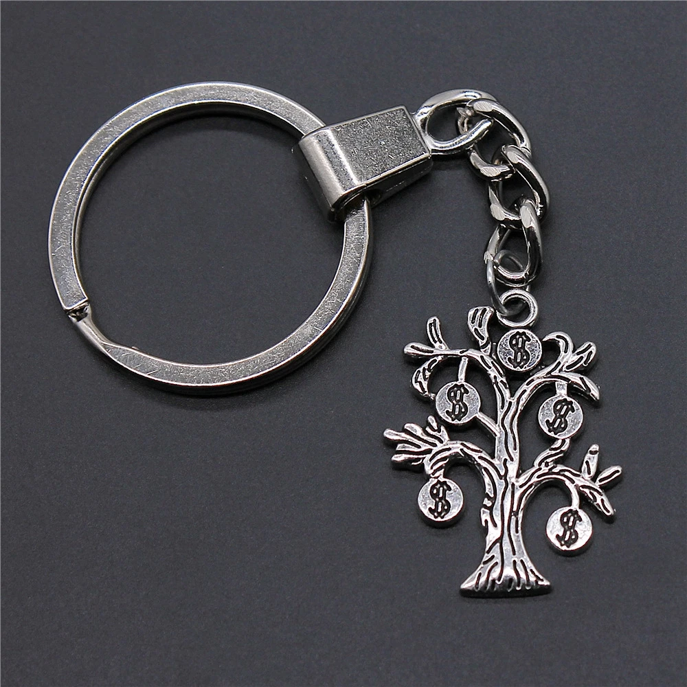 Fashion Antique Silver Color 29x22mm Money Tree Charms Pendants Key Chain Keyring For Men &amp Women | Украшения и аксессуары