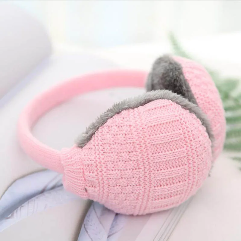 M12 Pink Calymel,, зимние унисекс наушники, женские теплые вязаные наушники, женские плюшевые наушники для девочек, теплые наушники, повязка на голову - Цвет: M12 Pink