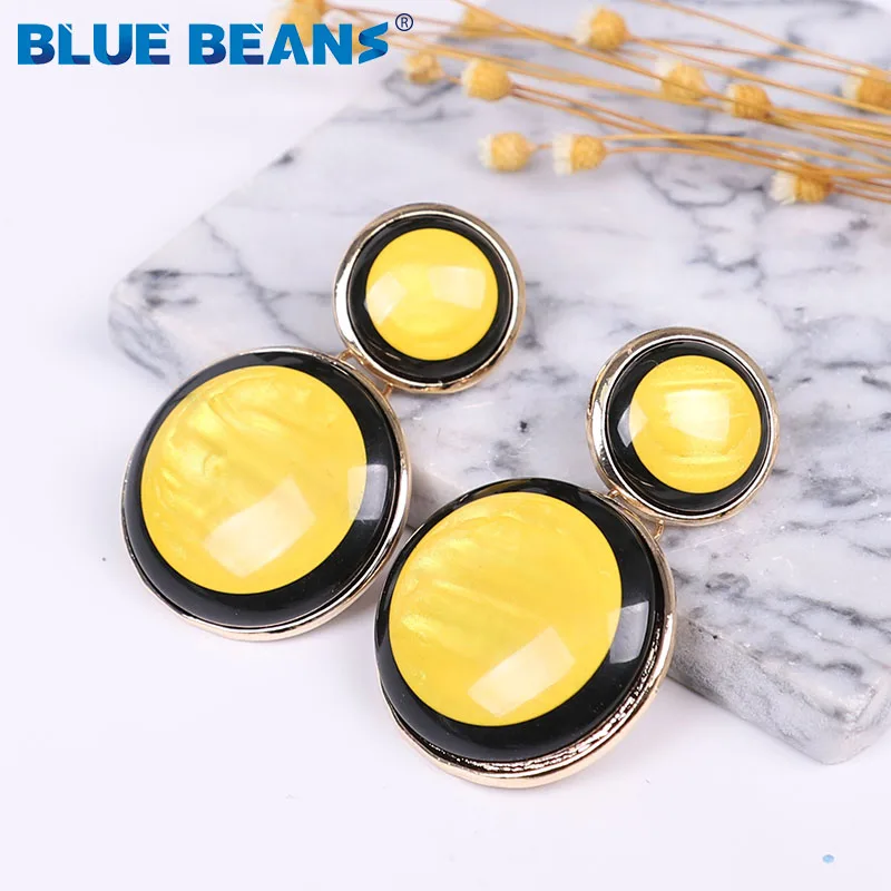 Женские металлические сережки подвески двухкруглые геометрические серьги