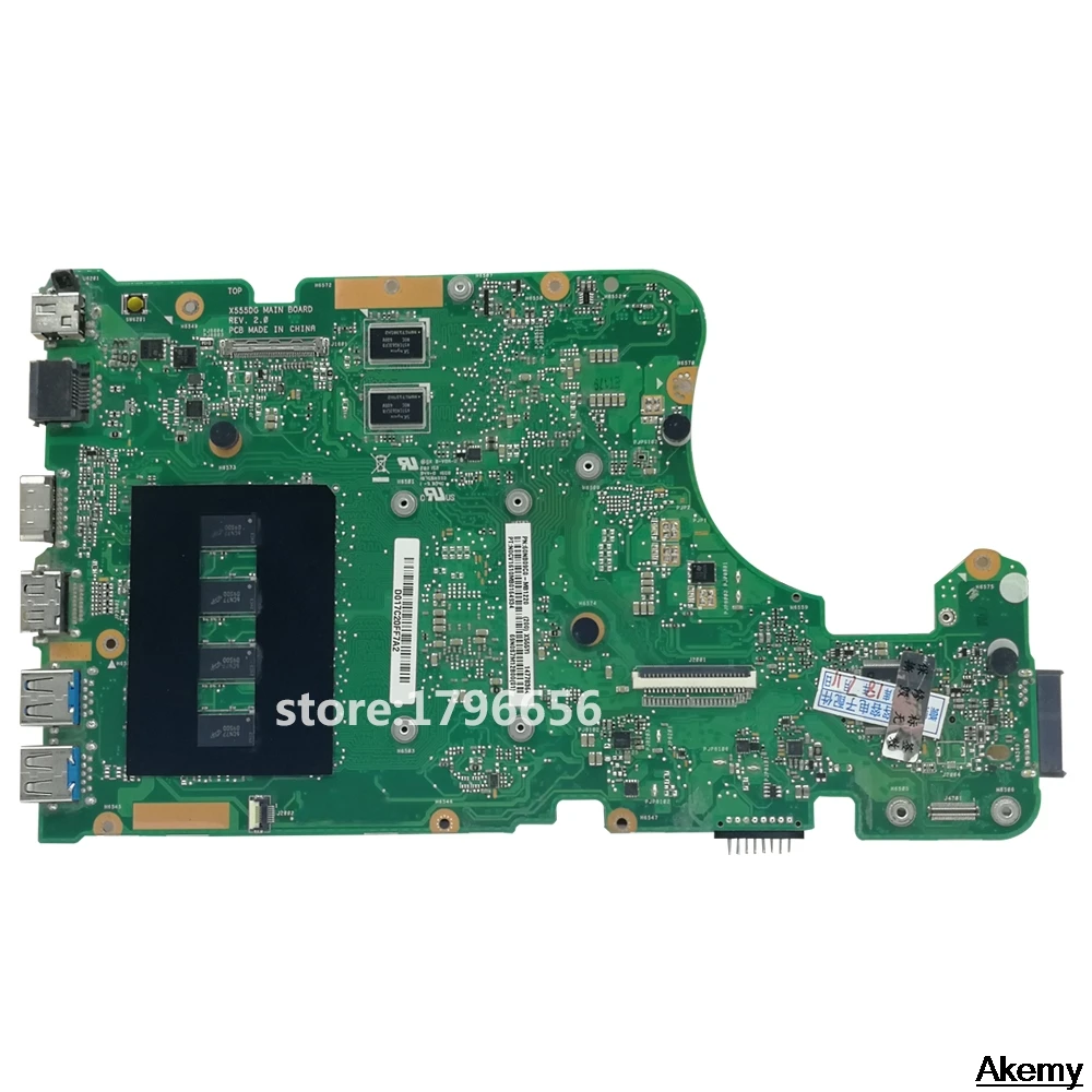 

X555Yi X555DG laptop motherboard For Asus X555D X555DG X555Y X555Yi mainboard motherboard test 100%ok 4GB RAM E1-7010 CPU 2cores