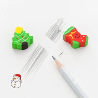 4 pcs cute christmas erasers kawaii pencil erasers accessories korean stationery office school supplies papeleria