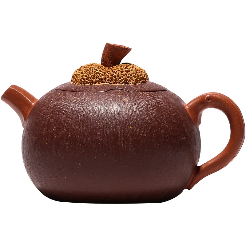 

Yixing famous purple clay teapot handmade bamboo teapot 100ml bionic kungfu tea set