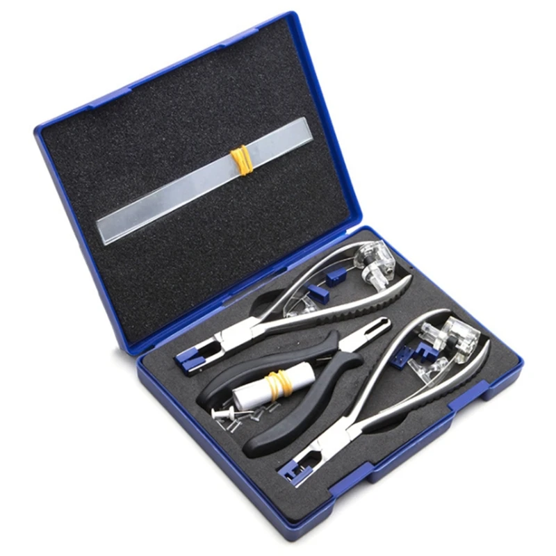 

Professional Eyeglasses Plier Set with Storage Box Rimless Disassembly Glasses Frames Optical Tools Repair Kit M2EB