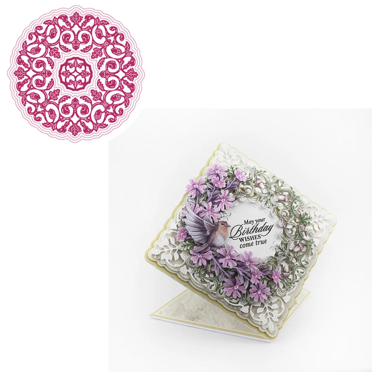 

Acorn Frame Metal Cutting Dies Scrapbook Diary Decoration Stencil Embossing Template DIY Greeting Card Handmade 2021 NEW