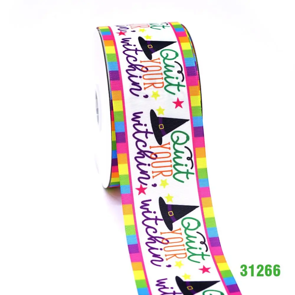 Free shipping 50 yard per size halloween ribbon printed grosgrain 31265 | Дом и сад