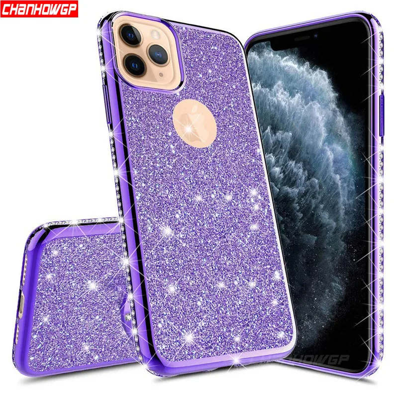 Роскошный силиконовый чехол со стразами для iPhone 11 Pro max 2019 мягкий из ТПУ Apple iphone XR XS
