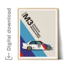 Напечатанный на естественном белом холсте BMW E28 M3 E30, подарок, автомобиль, иллюстрации, автомобильный постер, день рождения, настенная печать