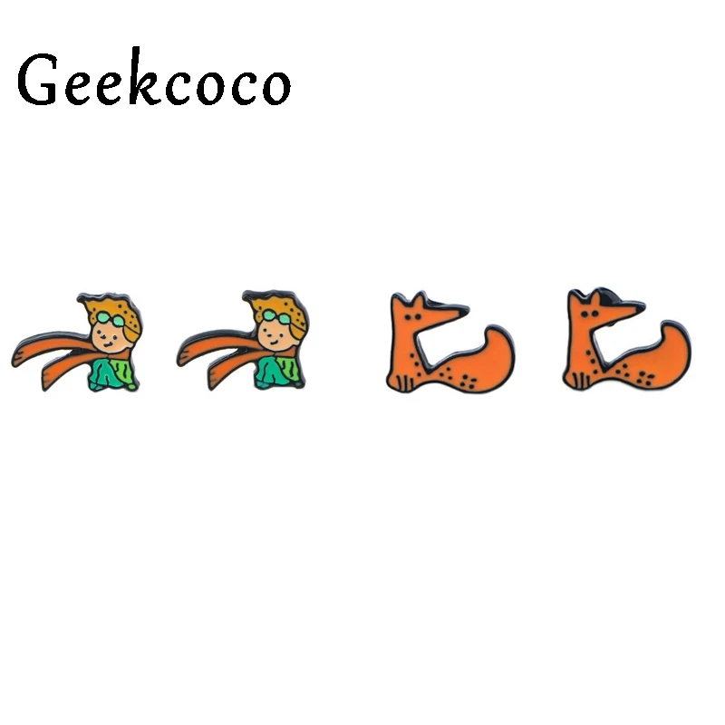 Маленькие принцы минимализм эмаль серьги для женщин милые девочек аксессуар