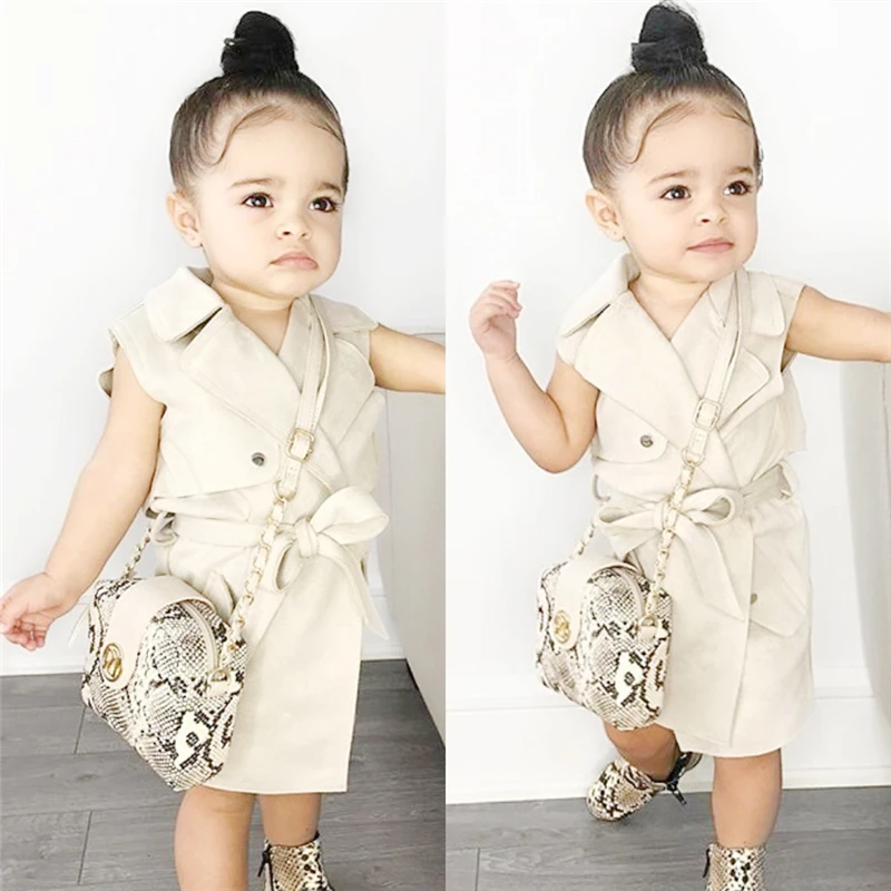 Новинка 2019 платье для маленьких девочек жилеты демисезонная куртка без рукавов