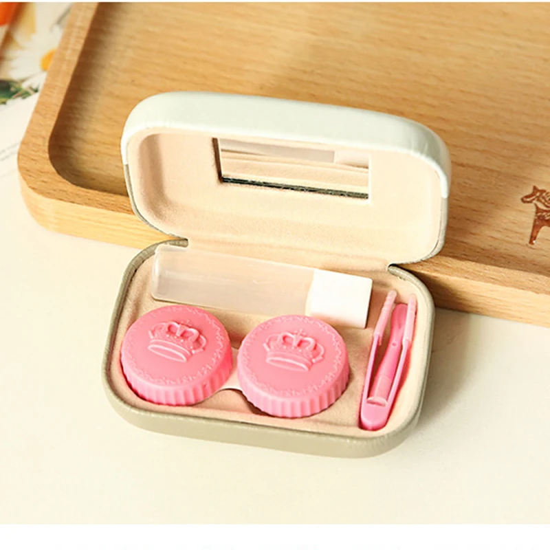 Lymouko новый дизайн мультяшный сосед Тоторо с зеркалом ПУ Чехол для контактных линз