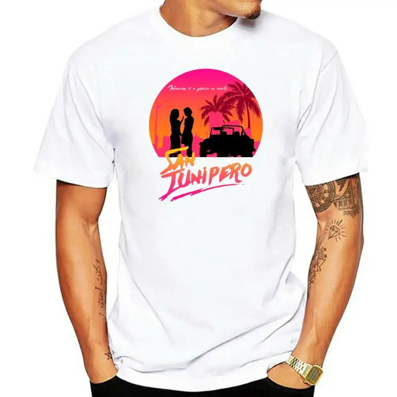 

Black Mirror San Junipero Heaven Men T Shirt Tshirt Men Black Short Sleeve Cotton Hip Hop T-shirt Print Tee Shirts