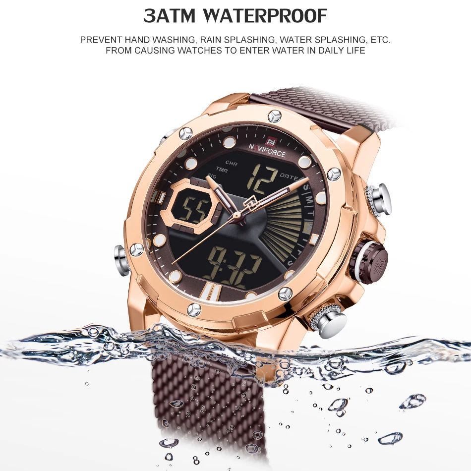NAVIFORCE часы мужские спортивные кварцевые Топ люксовый бренд нержавеющая сталь
