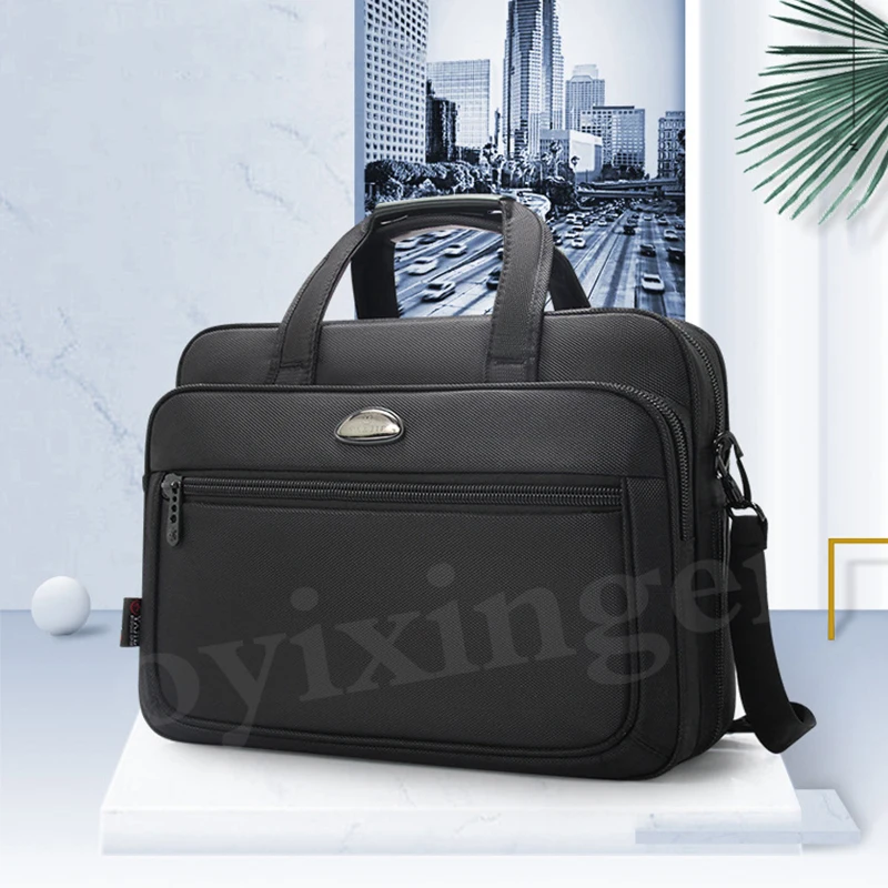 OYIXINGER Men's Business Laptop Bag For 14inch Computer Handbag Waterproof Oxford Male Shoulder Bags Document Travel Briefcase