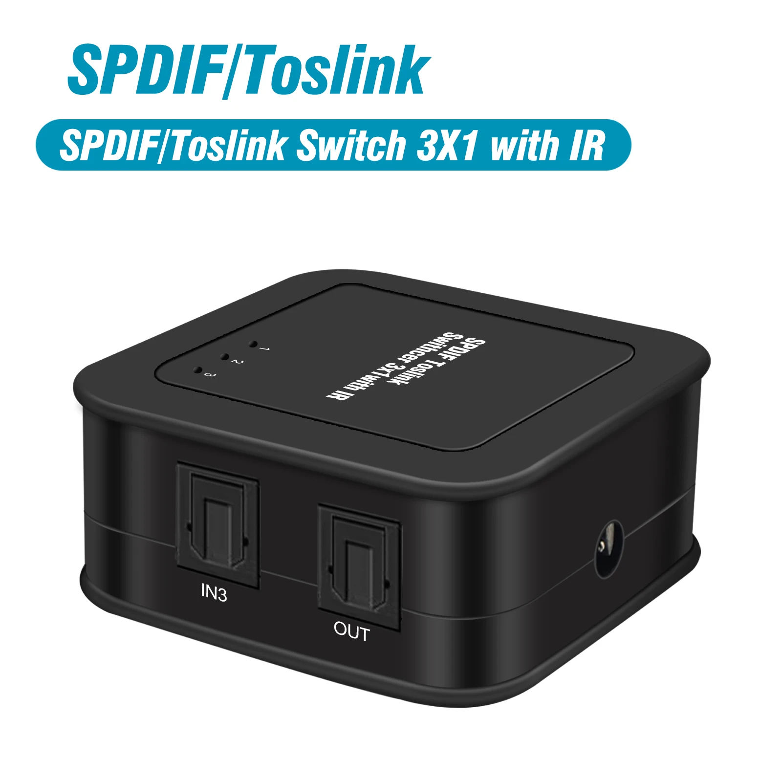 3 в 1 цифровой аудиопереключатель из оптического волокна с поддержкой LPCM2.0/DTS/Φ