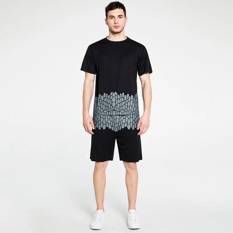 

Sports Male Tracksuit Clothing Summer Men Set Fitness Suit Sporting Suits Short Sleeve T Shirt Shorts Quick Drying 2 Piece Set