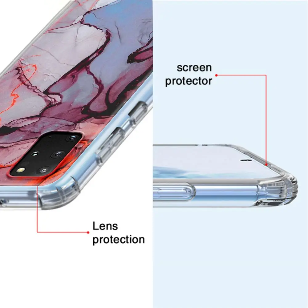 

Marble Shockproof Airbag Phone Case for Samsung Galaxy S10 S10e S20 Plus FE S8 S9 S10 Lite S20 Ultra 5G Soft Cover