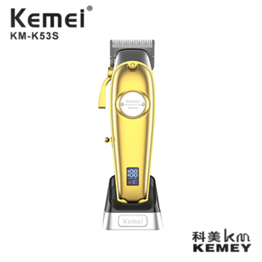 

Kemei Hair Trimmer Man USB Rechargeable Hair Clipper Oil Head Carving Hair Line Clipper Haircut Lcd Display Electric Hair Cutter