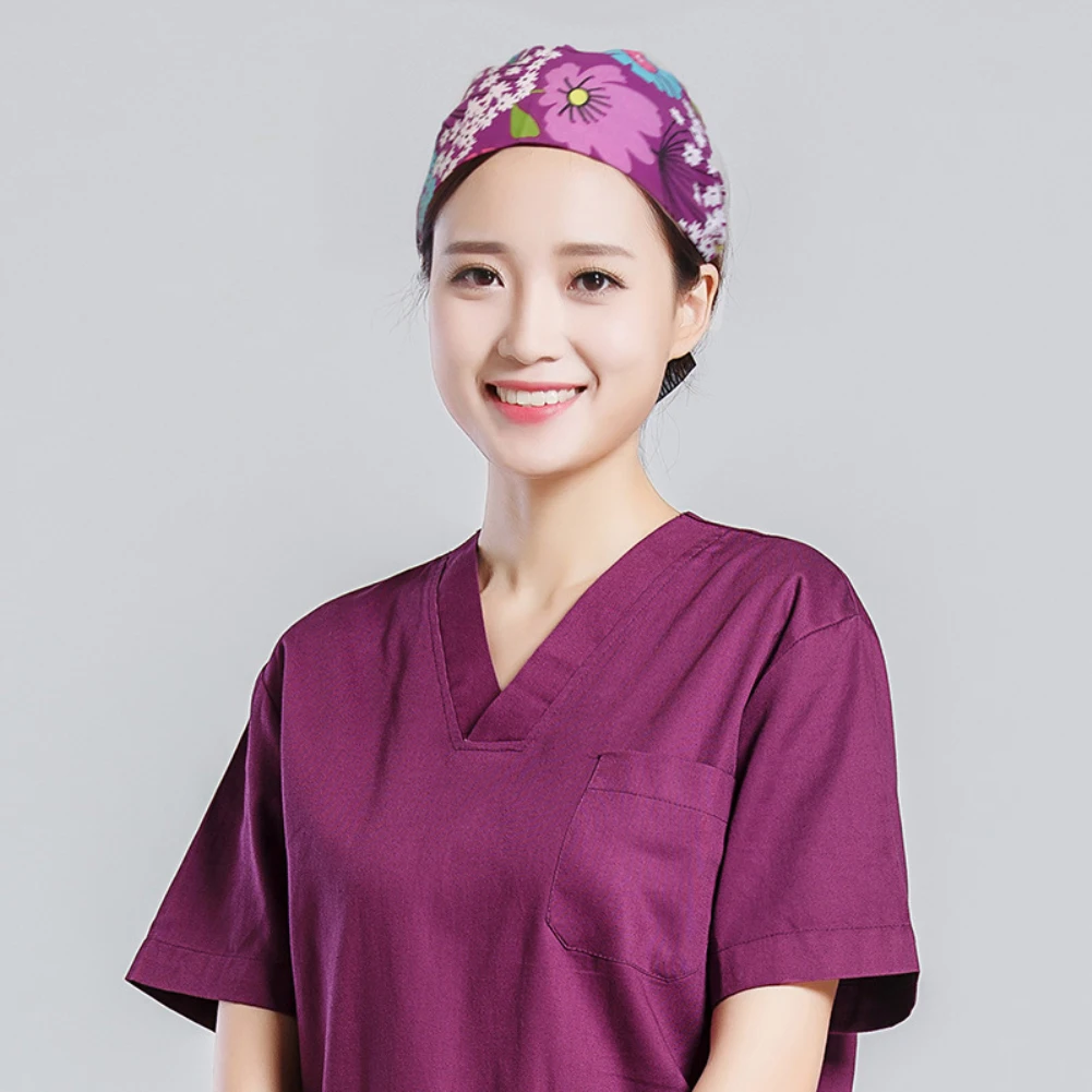 Цветочный принт буквы защита от пыли главный хирург скраб ресторанная фабрика