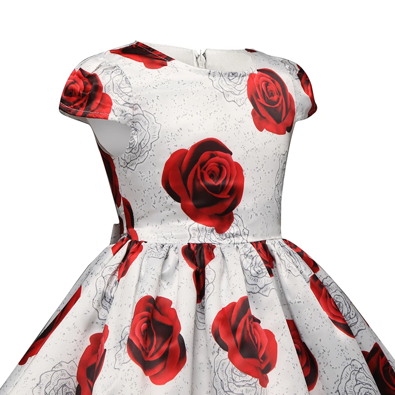 Платье принцессы с цветочным рисунком для девочек летняя одежда маленьких