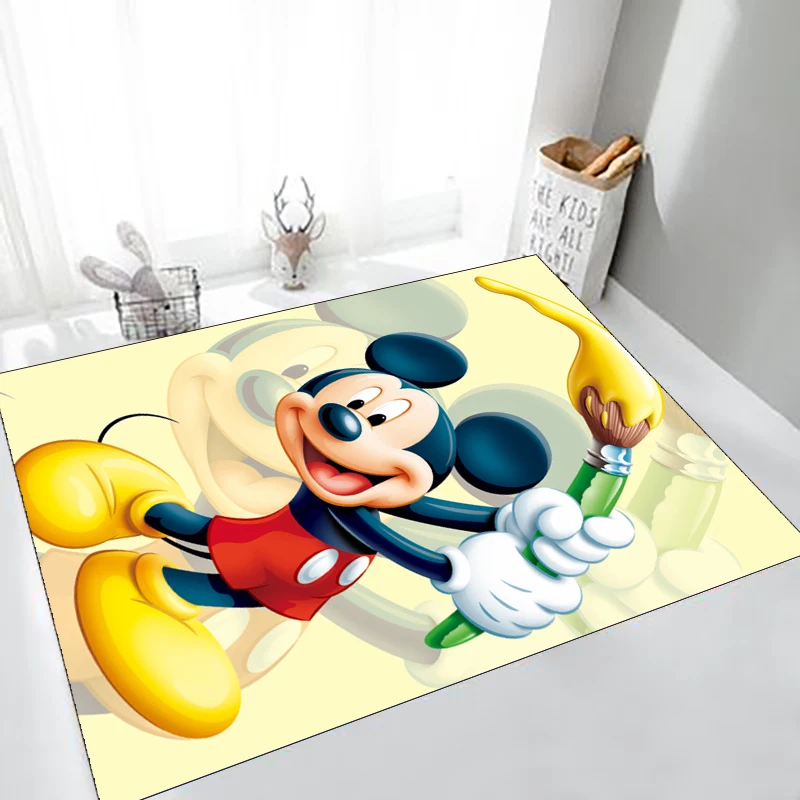 

Disney Carpet for Living Room Mickey Rug Children Bed Room Play Mat Floor Carpets Window Bedside Home Decor Rugs Non-slip Mats