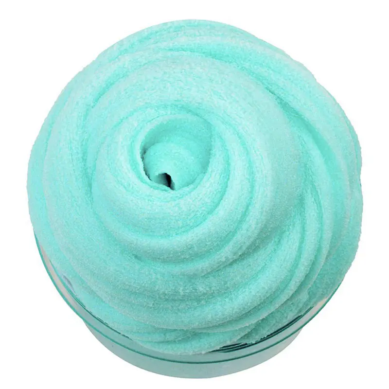 Зеленые шармы слизи пушистые шпатлевка снятие стресса дети глина хлопок грязь