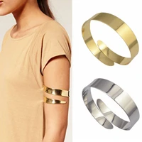 punk metal arm cuff bangles new fashion hiphop gold silver color adjustable armband upper arm bracelet for women