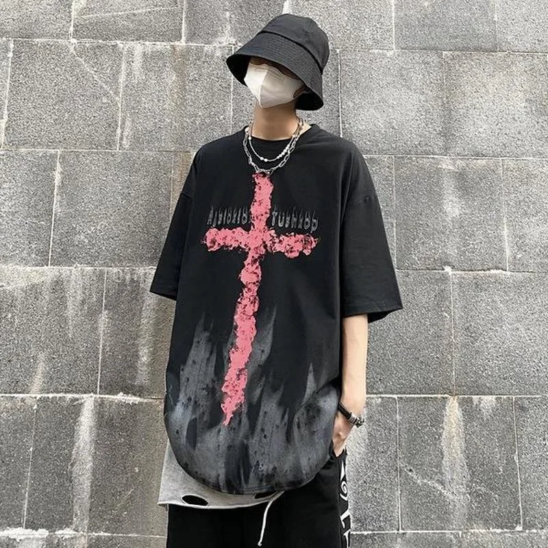 Женская Винтажная футболка в стиле рок н ролл серая или черная большого размера