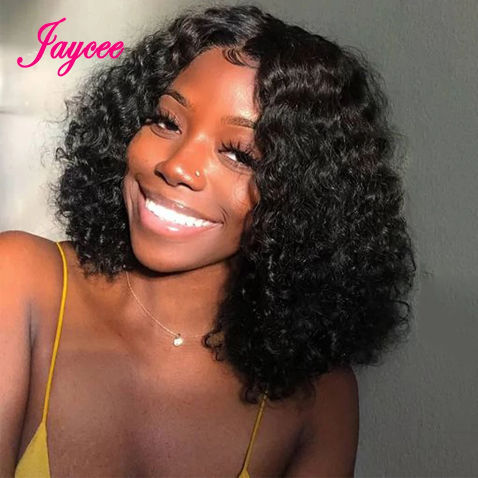 

Short Curly Human Hair Wigs Curly Bob Wig Lace Closure Wig Human Hair 4x4 Lace Wigs Wet Wavy Curly Bob Wigs Deep Wave Wig 180%