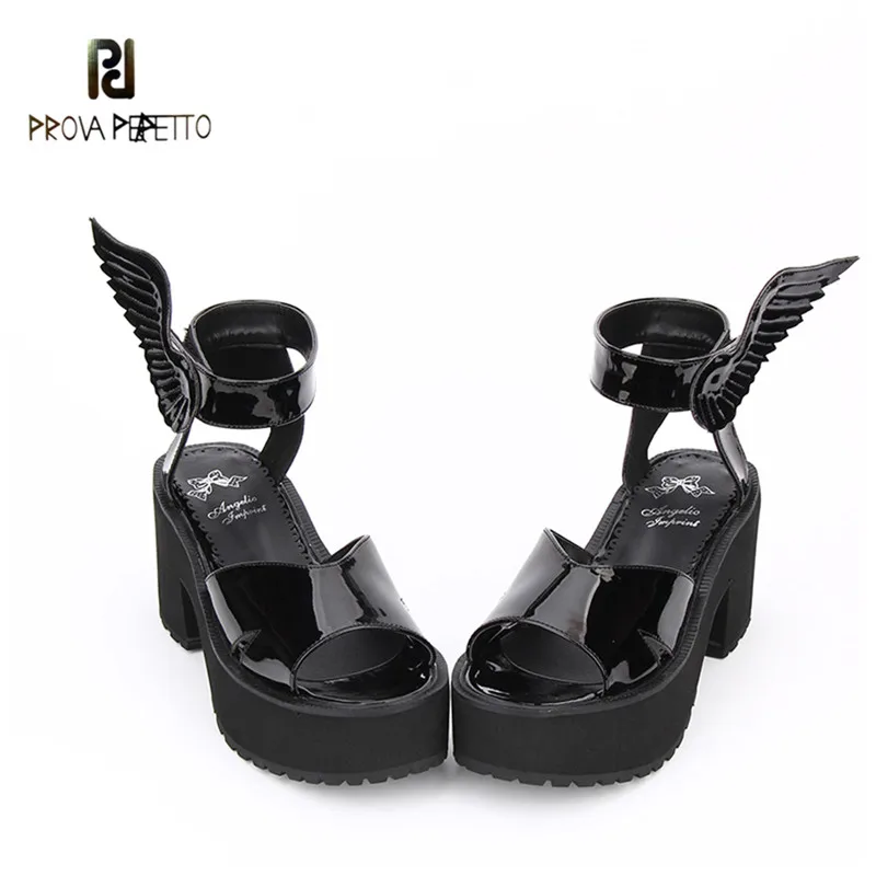 Prova Perfetto летние модные женские туфли в готическом стиле на платформе сандалии с