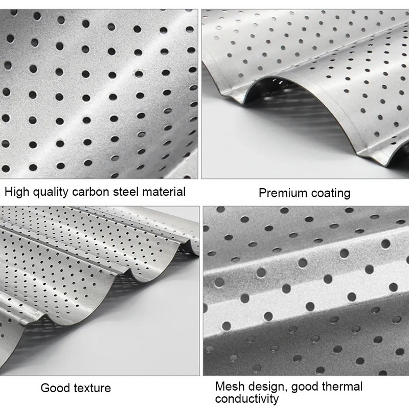 

Practical Cake Baguette Mold Pans French Bread Baking Mold Bread Wave Baking Tray 2/3/4 Waves Bread Baking Tools