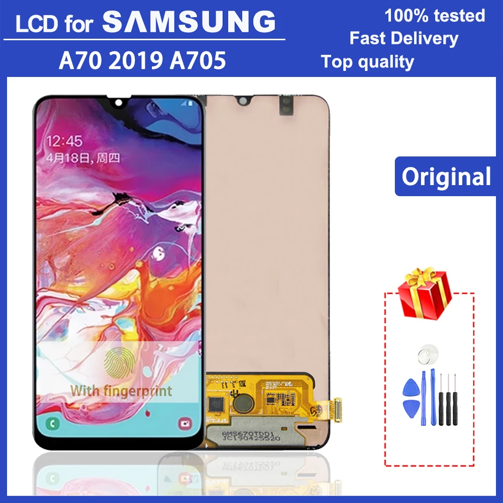 Оригинальный Super AMOLED 6 7 &quotA70 ЖК дисплей для Samsung Galaxy A70 2019 A705 A705F SM LCD сенсорный экран